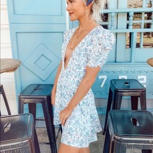 Blur floral mini dress